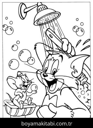 Tom Ve Jerry boyama sayfası – sanatsal çalışma, çocuklar için