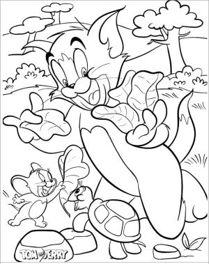 Tom Ve Jerry boyama sayfası,  coloring page, Kaplumbağa ile Tom ve Jerry, 