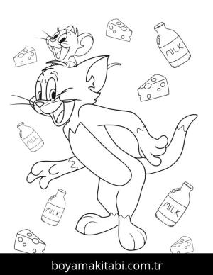 Tom Ve Jerry boyama sayfası – sanatsal çalışma, çocuklar için