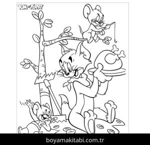 Tom Ve Jerry boyama sayfası – kolay boyama, eğitici aktivite