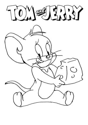 Tom Ve Jerry boyama sayfası,  coloring page, Peynir tutan Jerry, 