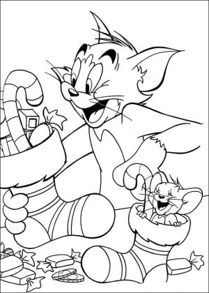 Tom Ve Jerry boyama sayfası,  coloring page, Noel’de Tom ve Jerry, 