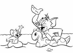 Tom Ve Jerry boyama sayfası,  coloring page, Denizde Tom ve Jerry, 