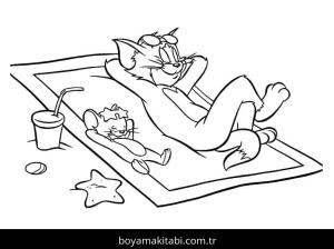 Tom Ve Jerry boyama sayfası – basit çizim, kolay boyama