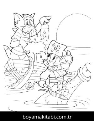 Tom Ve Jerry boyama sayfası – kolay boyama, eğitici aktivite