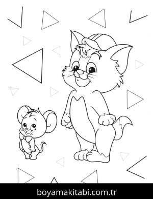 Tom Ve Jerry boyama sayfası – çocuk aktivitesi, PDF indir