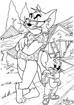 Tom Ve Jerry boyama sayfası,  coloring page, Havalı Tom ve Jerry, 