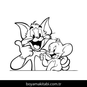 Tom Ve Jerry boyama sayfası – el becerilerini geliştirir, boyama çalışması