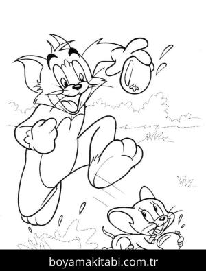 Tom Ve Jerry boyama sayfası – sevimli karakter, sanatsal çalışma