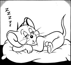 Tom Ve Jerry boyama sayfası,  coloring page, Jerry Uyuyan, 