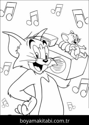 Tom Ve Jerry boyama sayfası – kolay boyama, eğitici aktivite