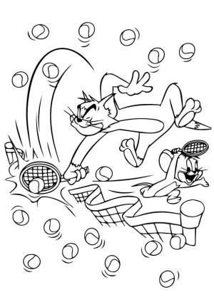 Tom Ve Jerry boyama sayfası,  coloring page, Topları ile Tom ve Jerry, 