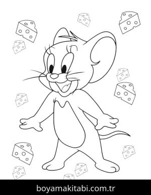 Tom Ve Jerry boyama sayfası – sevimli karakter, sanatsal çalışma