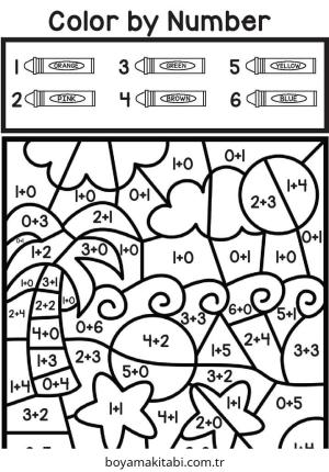 Toplama Yöntemiyle Renklendirme boyama sayfası – boyama çalışması, yaratıcılığı geliştirir