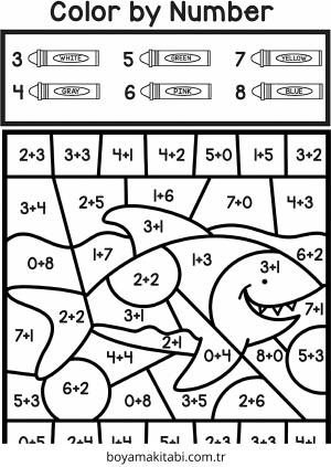 Toplama Yöntemiyle Renklendirme boyama sayfası – ücretsiz yazdır, boyama etkinliği