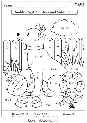 Toplama Yöntemiyle Renklendirme boyama sayfası – evde etkinlik, ücretsiz yazdır