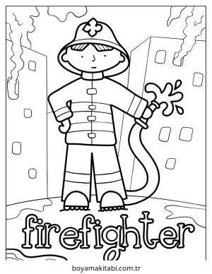 Topluluk Yardımcıları boyama sayfası – sevimli karakter, sanatsal çalışma