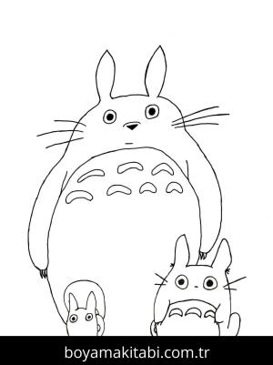 Totoro boyama sayfası – el becerilerini geliştirir, boyama çalışması