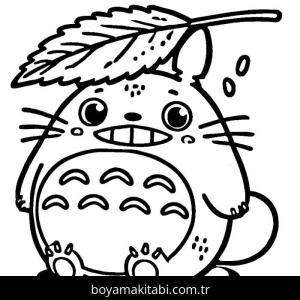 Totoro boyama sayfası – sevimli karakter, sanatsal çalışma