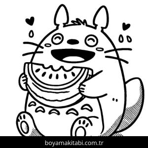 Totoro boyama sayfası – boyama etkinliği, çocuk aktivitesi