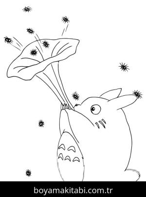 Totoro boyama sayfası – çocuk aktivitesi, PDF indir