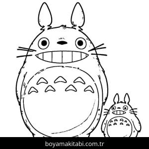 Totoro boyama sayfası – el becerilerini geliştirir, boyama çalışması