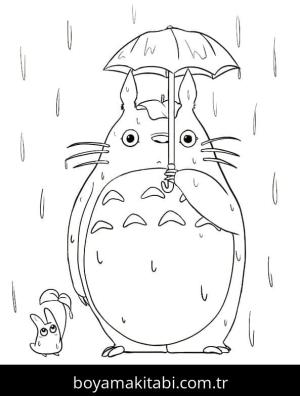 Totoro boyama sayfası – eğlenceli etkinlik, el becerilerini geliştirir