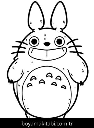 Totoro boyama sayfası – keyifli zaman, renkli çizimler