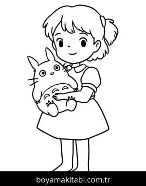 Totoro boyama sayfası – yaratıcılık, eğlenceli etkinlik