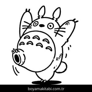 Totoro boyama sayfası – yaratıcılık, eğlenceli etkinlik