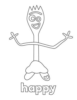 Oyuncak Hikâyesi boyama sayfası,  coloring page, Mutlu Forky, 