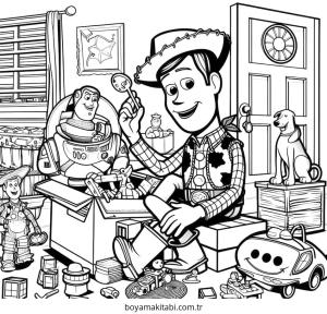 Toy Story boyama sayfası – kolay boyama, eğitici aktivite