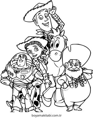 Toy Story boyama sayfası – eğlenceli etkinlik, el becerilerini geliştirir