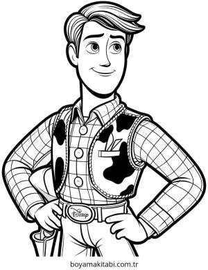 Toy Story boyama sayfası – basit çizim, kolay boyama