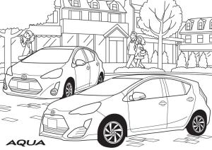 Toyota boyama sayfası,  coloring page, Toyota Aqua, 