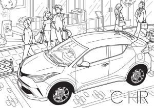 Toyota boyama sayfası,  coloring page, Toyota C-HR, 