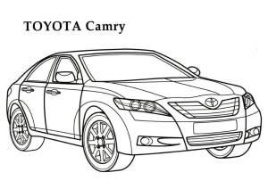 Toyota boyama sayfası,  coloring page, Toyota Camry arabası, 