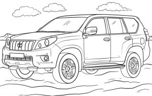 Toyota boyama sayfası,  coloring page, Toyota Land Cruiser Prado, 