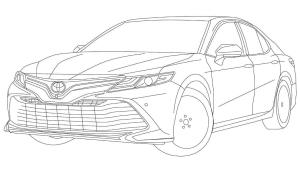 Toyota boyama sayfası,  coloring page, 2019 Toyota Camry SE, 