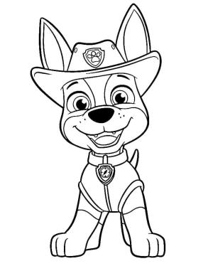 Tracker Paw Patrol boyama sayfası,  coloring page, Sevimli Tracker, 