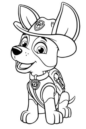 Tracker Paw Patrol boyama sayfası,  coloring page, Sevimli Tracker Paw Patrol, 