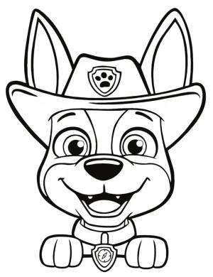 Tracker Paw Patrol boyama sayfası,  coloring page, Tracker yazdırılabilir, 