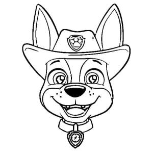 Tracker Paw Patrol boyama sayfası,  coloring page, Tracker Paw Patrol yüzü, 