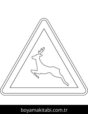 Trafik İşaretleri boyama sayfası – boyama çalışması, yaratıcılığı geliştirir