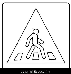 Trafik İşaretleri boyama sayfası – eğlenceli etkinlik, el becerilerini geliştirir