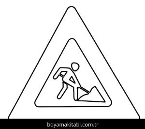 Trafik İşaretleri boyama sayfası – boyama çalışması, yaratıcılığı geliştirir