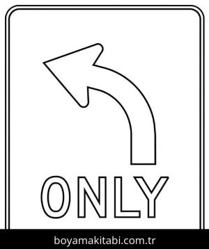 Trafik İşaretleri boyama sayfası – renkli çizimler, okul öncesi