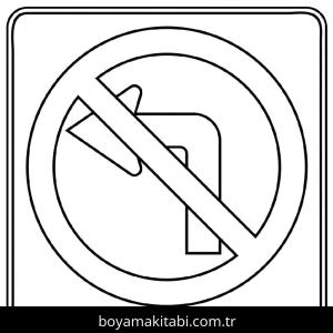 Trafik İşaretleri boyama sayfası – boyama etkinliği, çocuk aktivitesi