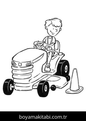 Traktör boyama sayfası – keyifli zaman, renkli çizimler