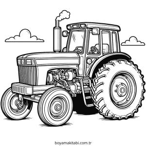 Traktör boyama sayfası – keyifli zaman, renkli çizimler